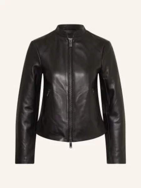 Reiss Kurtka Skórzana Allie schwarz czarna