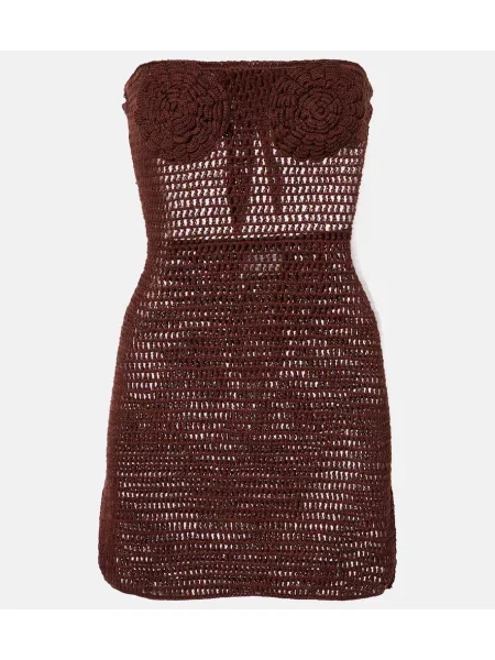 Sukienka Anna Kosturova w kwiatki garniturowa brązowa