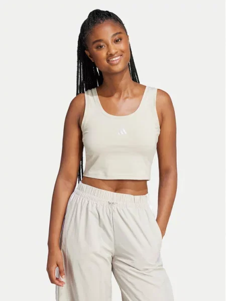 ADIDAS SPORTSWEAR Sportski top Essentials svijetlosiva / bijela bež