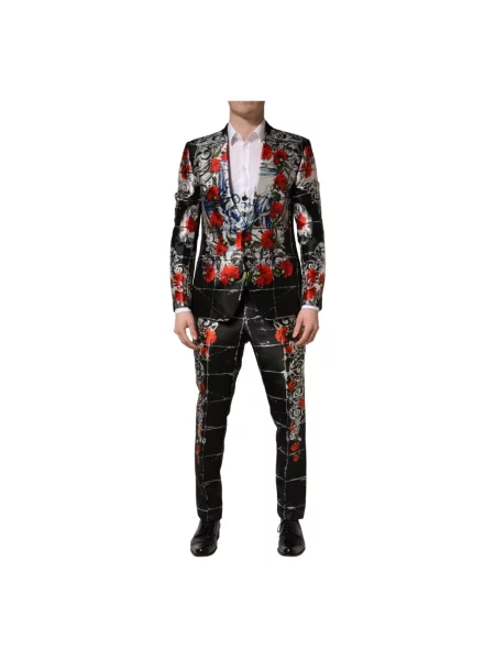 Garnitur Dolce And Gabbana w kwiatki czarny