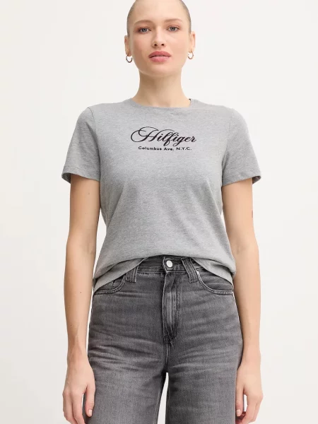 Тениска Tommy Hilfiger дамска сиво