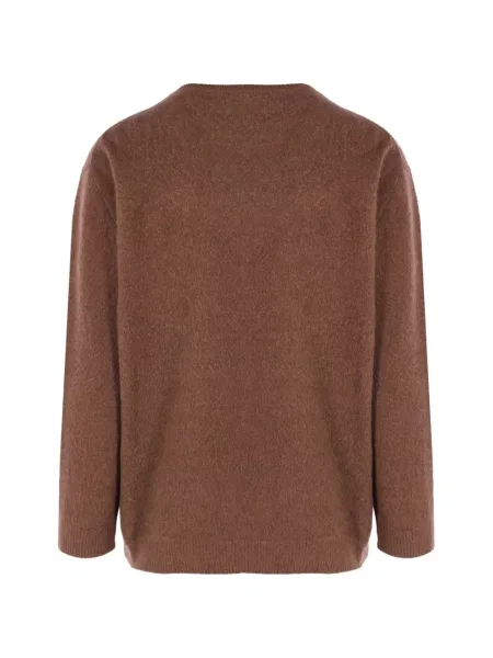 Pulover Jil Sander cu decolteu rotund maro
