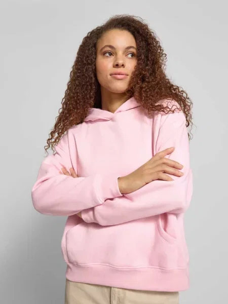 Bluza z kapturem w kroju relaxed fit z dodatkiem bawełny Model ADELE' Only różowa
