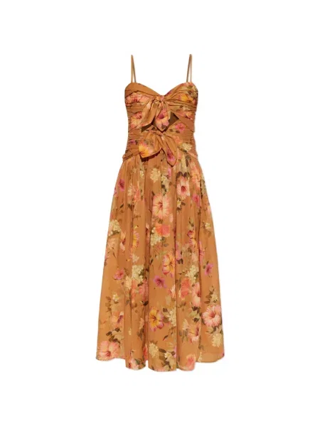 Rochie midi Zimmermann cu model floral cu imagine cu legături