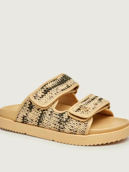Tommy Hilfiger Șlapi cu adaos de piele bej