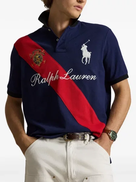 Gyapjú dupla soros sneaker Polo Ralph Lauren autogrammal kék