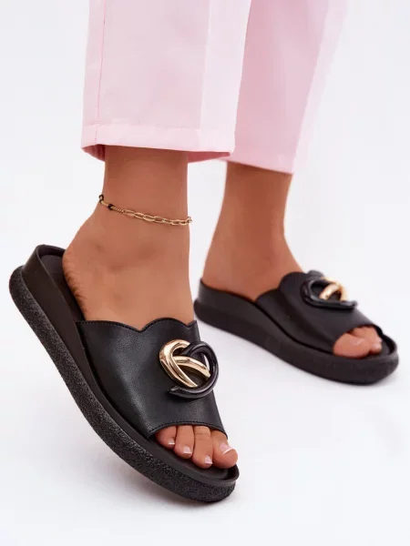 Sandale S. Barski din piele negru