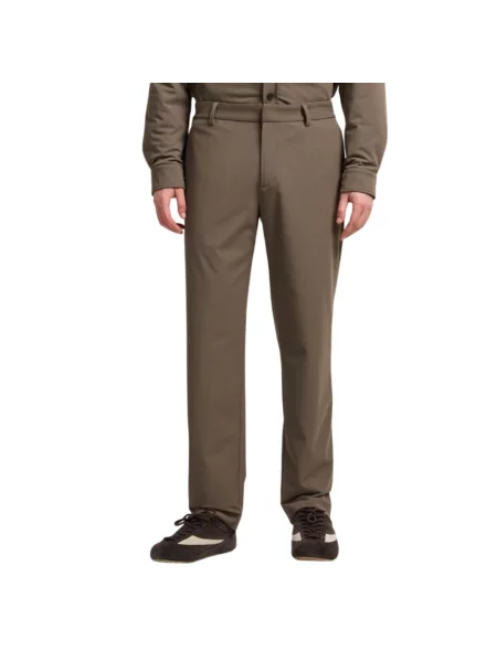 Spodnie Emporio Armani z twillu z logo brązowe