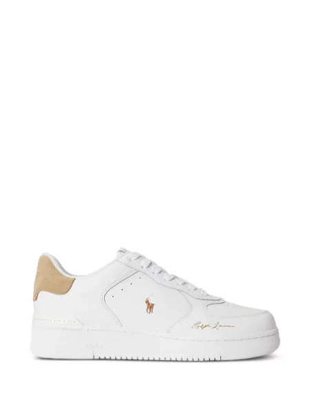 Δερμάτινο polo Polo Ralph Lauren με αυτόγραφο λευκό
