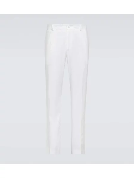 Laneni lanene hlače Dolce&gabbana bela