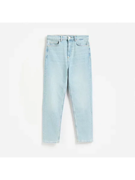 Reserved Mom slim szabású farmer kék