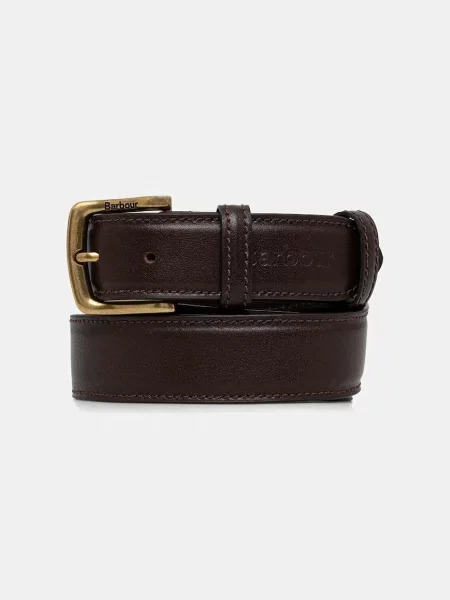 Barbour pasek skórzany brązowy
