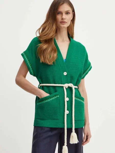 La Petite Française kamizelka VERDICT jednorzędowa zielony