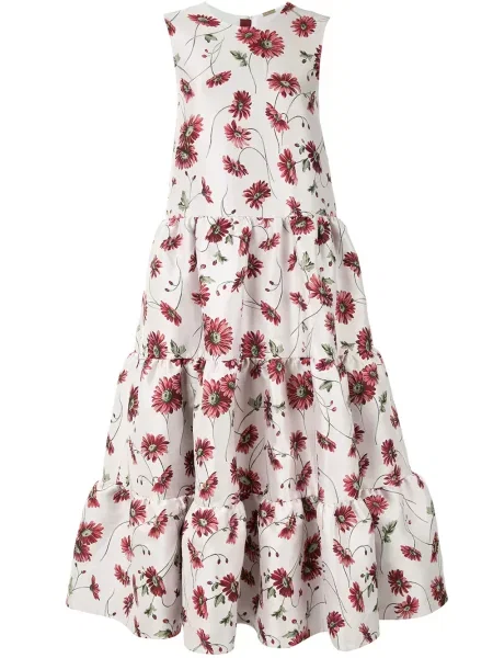 Rochie maxi Adam Lippes din jacard alb