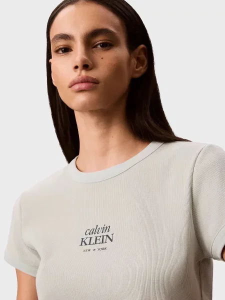 Детская футболка Calvin Klein Jeans мятного цвета
