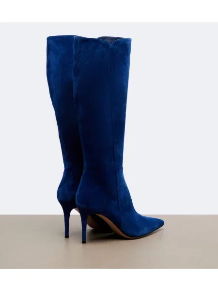 Cizme Gianvito Rossi din piele de căprioară albastru