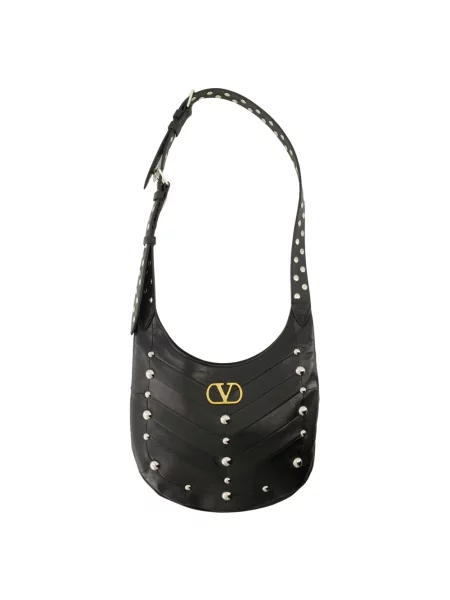 Mała torebka hobo Valentino Garavani skórzana czarna