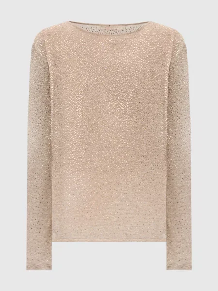 Топ з кристалами Ermanno Scervino бежевий