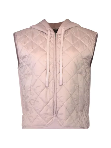 Vestă Max Mara cu glugă roz