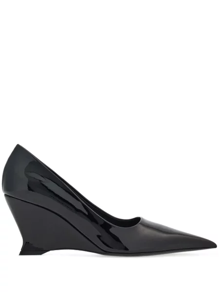 Pantofi cu toc Ferragamo din piele cu pană negru