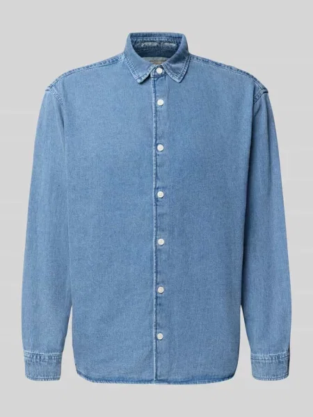 Koszula jeansowa o kroju regular fit z kołnierzykiem typu kent model NORREBRO' Jack & Jones niebieska