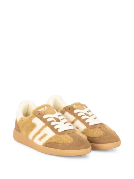 Sneakerși Back 70 cu blană galben