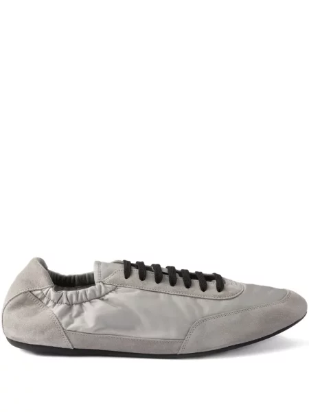 Sneakerși Prada cu șireturi din dantelă gri