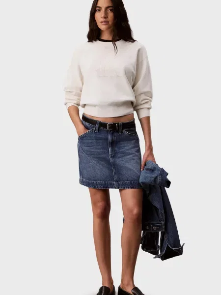 Свитер Calvin Klein с лого белый