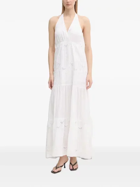 Rochie maxi Gaudi cu broderie alb