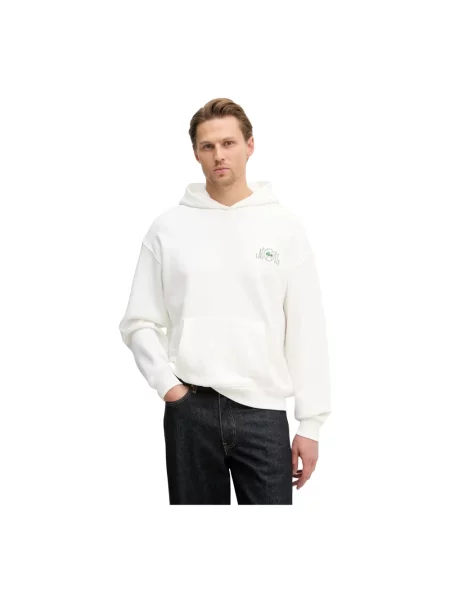 Bluza z kapturem Lacoste z kapturem biała
