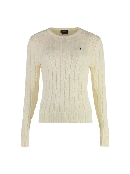 Polo Ralph Lauren Sweter Kobiety jednolity L beżowy
