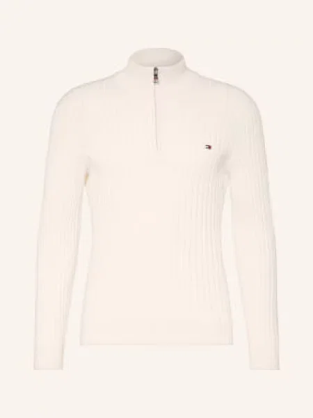 Tommy Hilfiger Sweter Typu Troyer beige beżowy