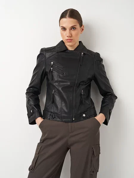 Кожаная куртка Ricco Grande черная