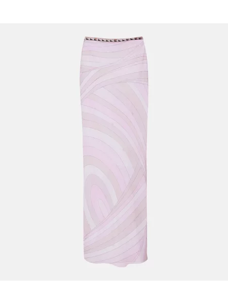 Fusta maxi Pucci din tul roz
