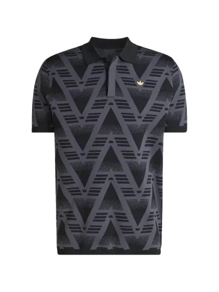 Polo Adidas cu imprimeu geometric negru