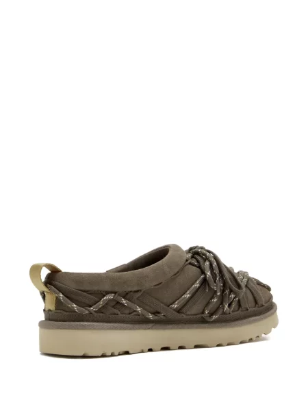 Домашни пантофи Ugg с връзки с дантела зелено