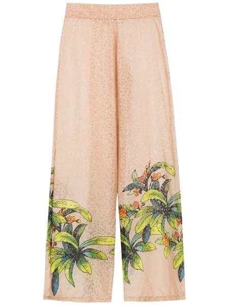 Pantaloni Amir Slama de mătase cu imagine