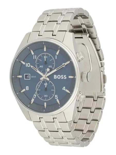 BOSS Ceas analogic Skytraveller bleumarin argintiu
