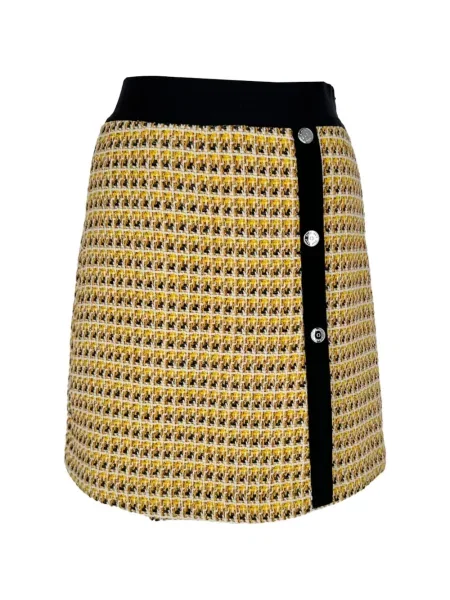 Fusta mini Maje din tweed galben