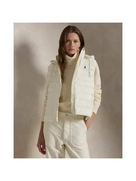 Polo Ralph Lauren bezrękawnik beżowy zimowy biała