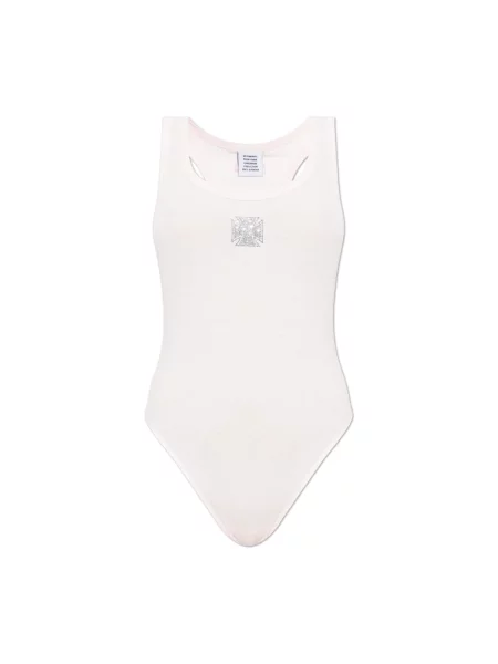 VETEMENTS body Crystal Biker Cross Logo różowy