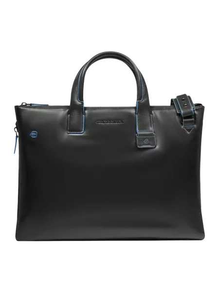 Torba na laptopa Piquadro skórzana czarna