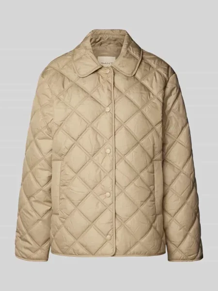 Kurtka pikowana o kroju regular fit z wykładanym kołnierzem model ‘Quilted’ Gant beżowa