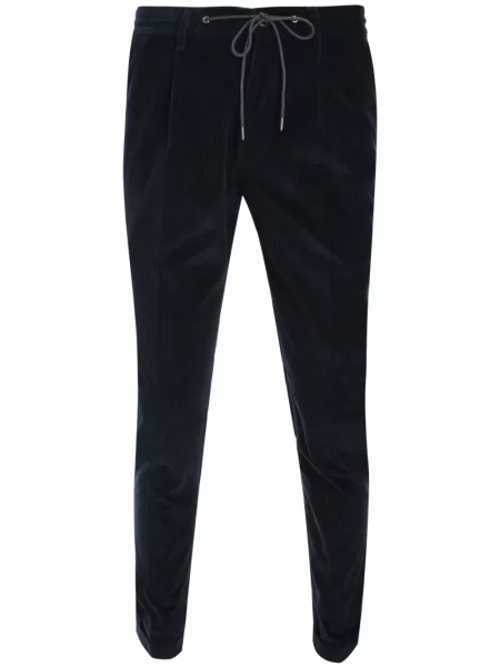 Pantaloni Luciano Barbera de catifea cord albastru