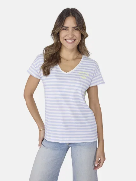 LIEBLINGSSTÜCK Tricou Dolly albastru regal / galben citron / natural alb