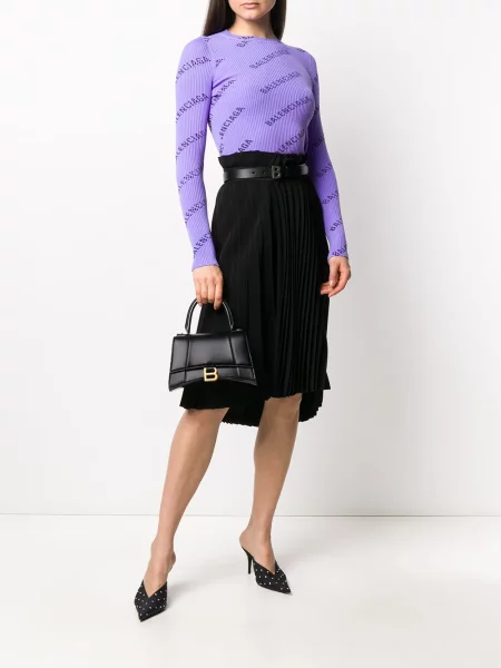 Mažas rankinė Balenciaga Hourglass juoda