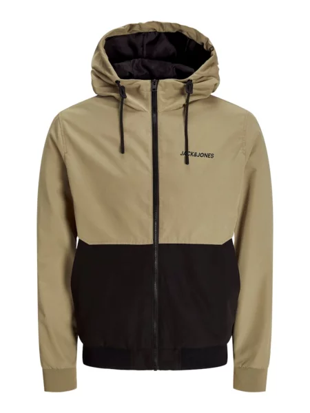 JACK & JONES Přechodná bunda JJERush světle / černá hnědá