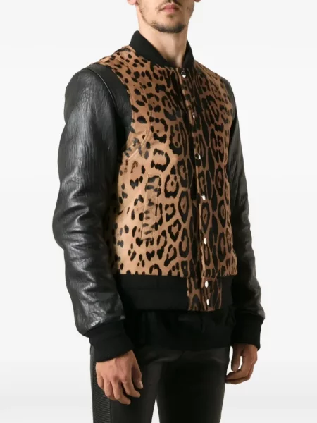 Geanta de piele Balmain cu imagine cu model leopard