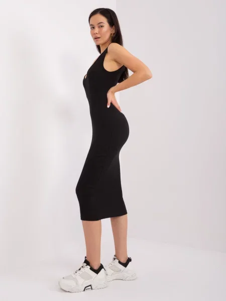 Midi obleka Fashionhunters bela