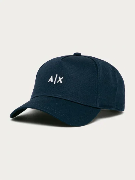 Шапка Armani Exchange тъмносиньо с апликация NOS
